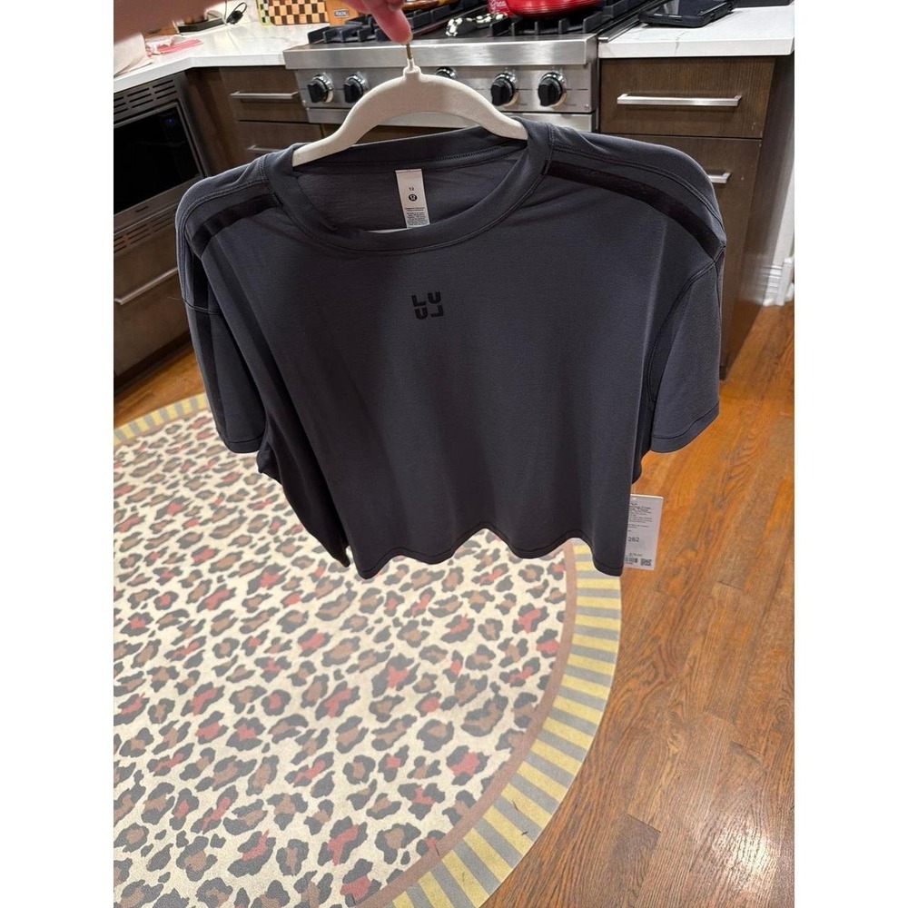 Lululemon Jersey Training Cropped Short-Sleeve Shirt *Flocked nwt 12